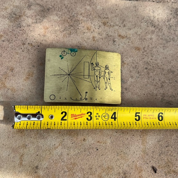 Brass Nasa Pioneer Spacecraft Plaque Carl Sagan Space...